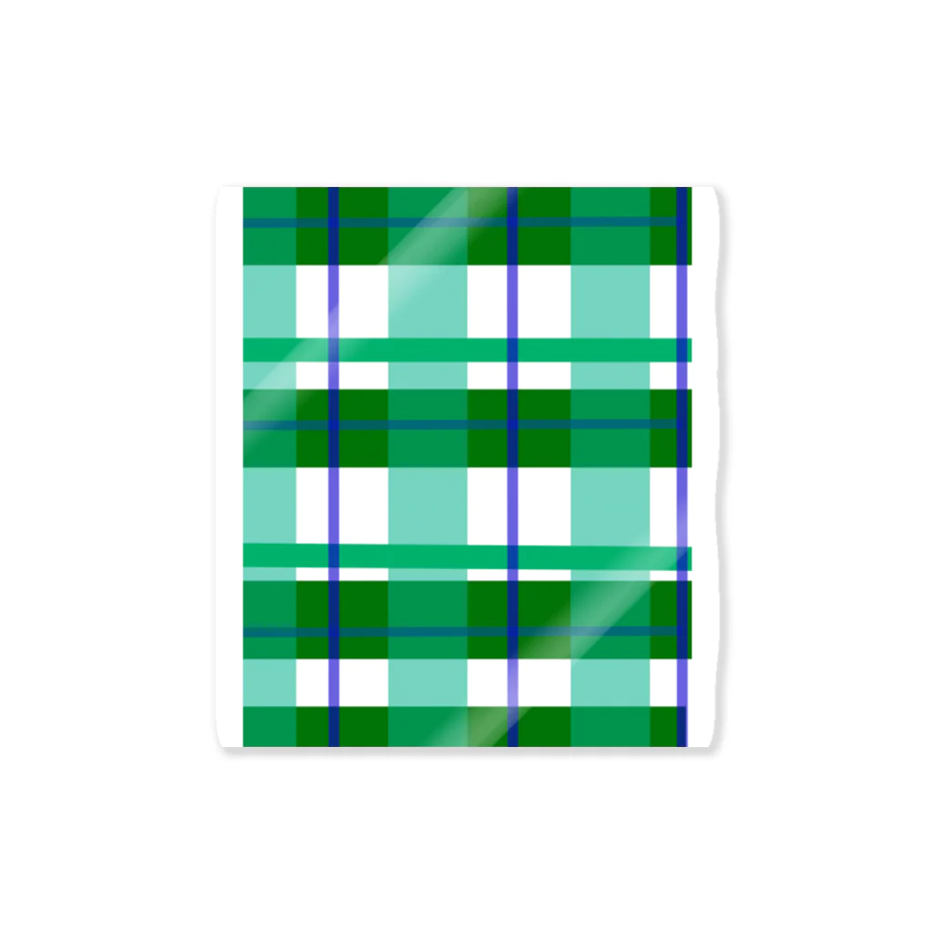knot the peopleのPlaid_green ステッカー