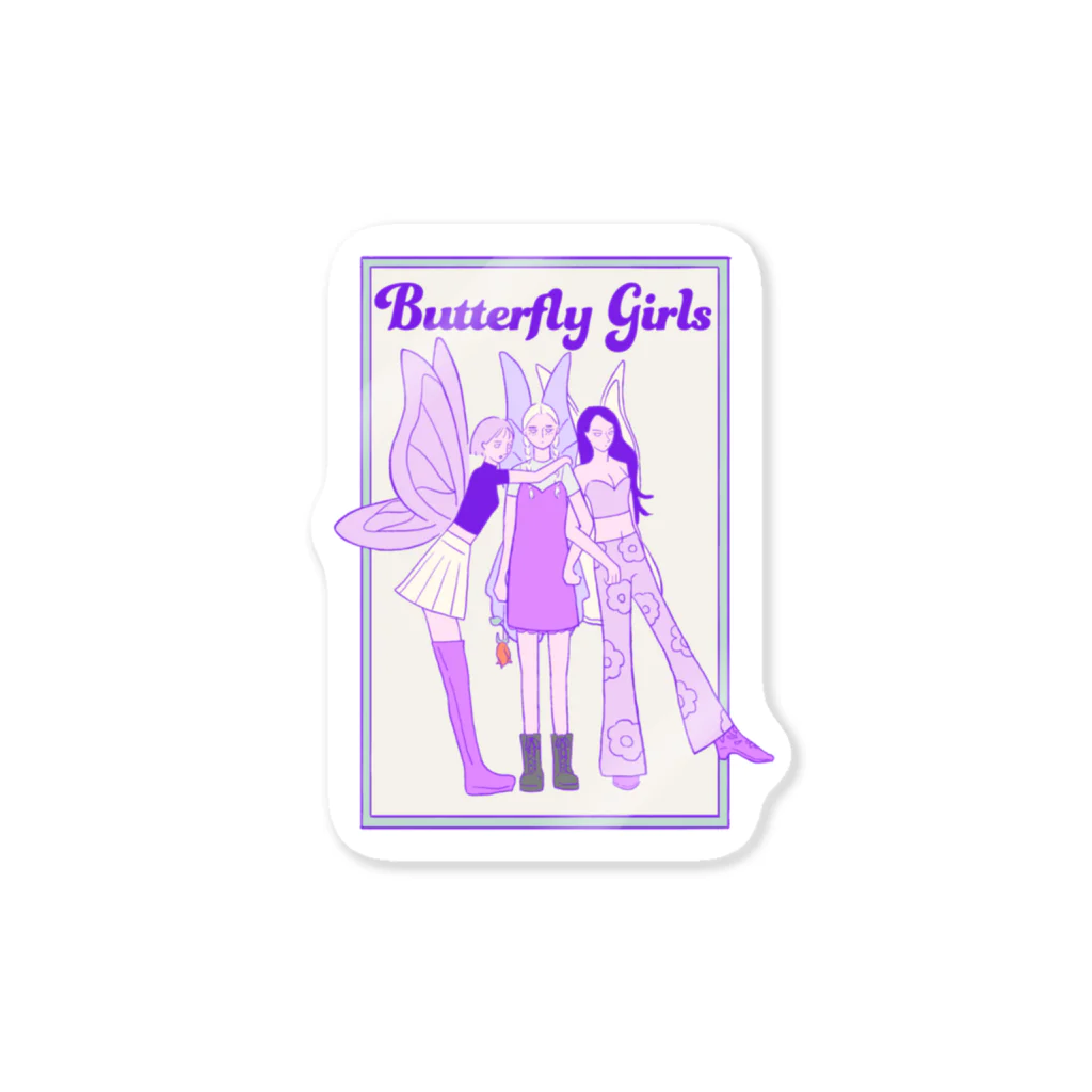 tora_jpのButterfly Girls  Sticker