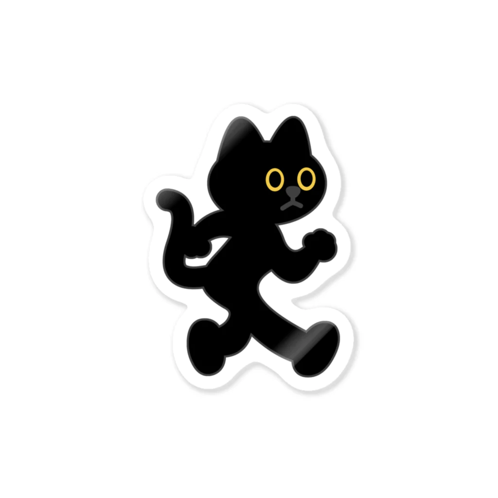 嶌星堂の飛び出し坊や猫 黒猫 Sticker