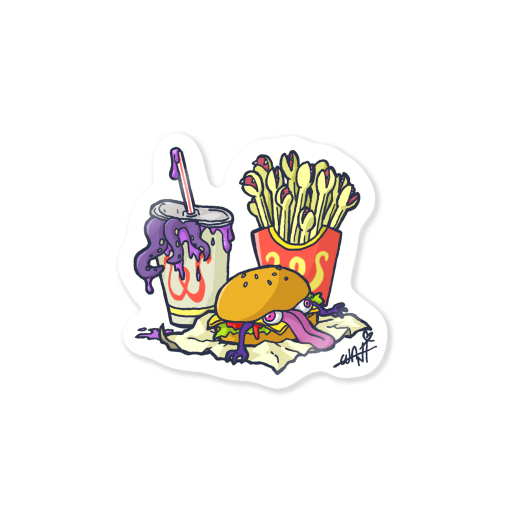 わにさん🐊🐊のMonster Burger Set ステッカー