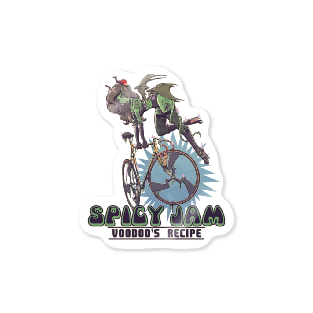 nidan-illustrationの"SPICY JAM" (green) ステッカー