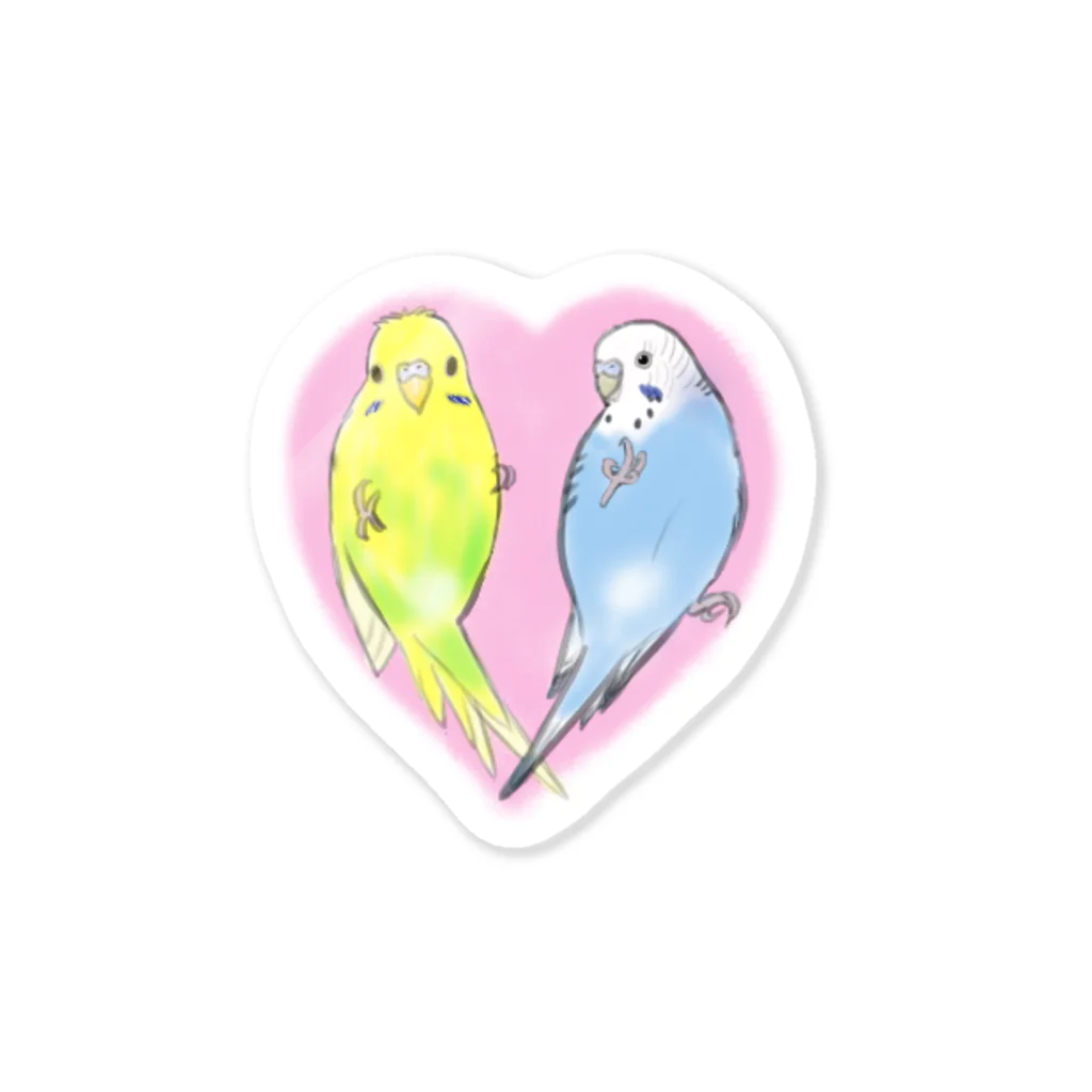 インコ絵描き☆masamiのハートいんこ１ Sticker