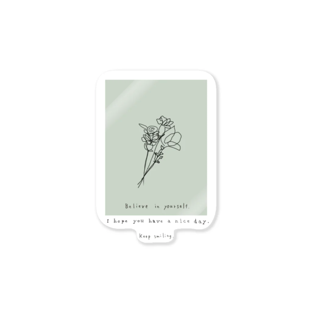 rilybiiのbouquet green Sticker