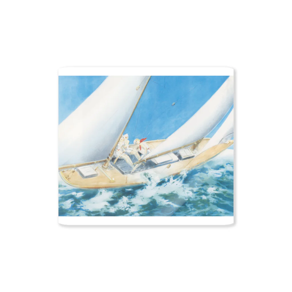 世界の絵画アートグッズのルイ・イカール《ヨットレース》 Sticker