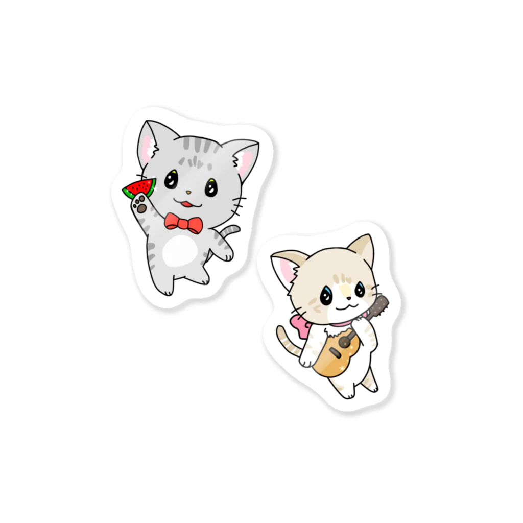 ｽｲｶﾁｬﾝ🍉のミニキャラ猫 Sticker