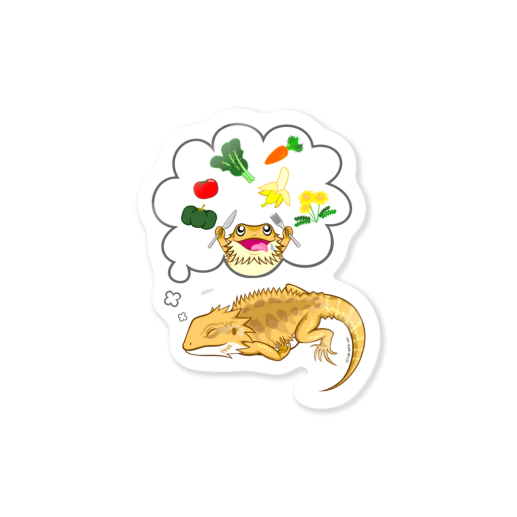 もむのふの爬虫類グッズやさんの夢見るフトアゴちゃんステッカー Sticker