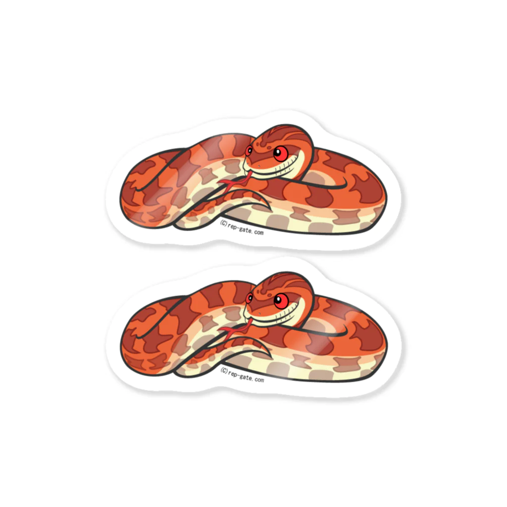 もむのふの爬虫類グッズやさんのコーンスネーク（ノーマル）ステッカー2枚セット Sticker