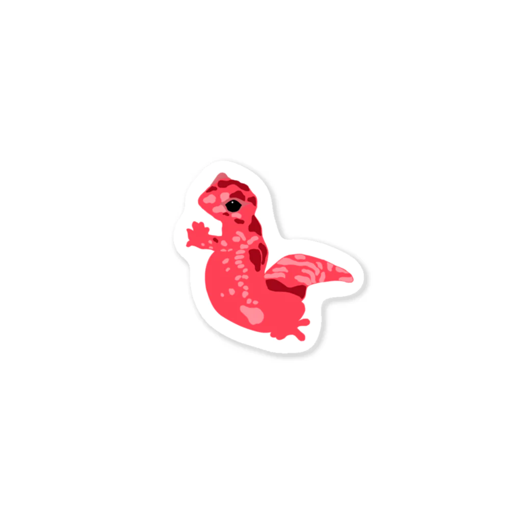 想像のヒョウモントカゲモドキ(赤) Sticker