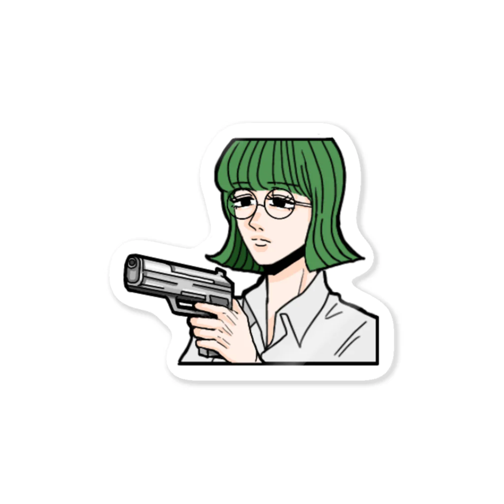 𝐰𝐢𝐰𝐢𝐧の【ステッカー】生気のない女達・緑 Sticker