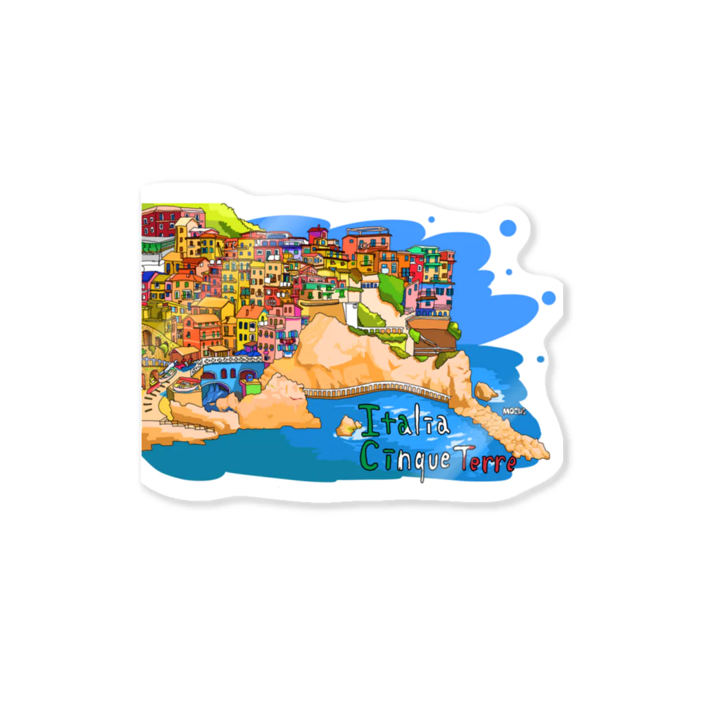 mochi-ゆる絵ショップ‐のイタリアのチンクエ・テッレゆる絵 Sticker
