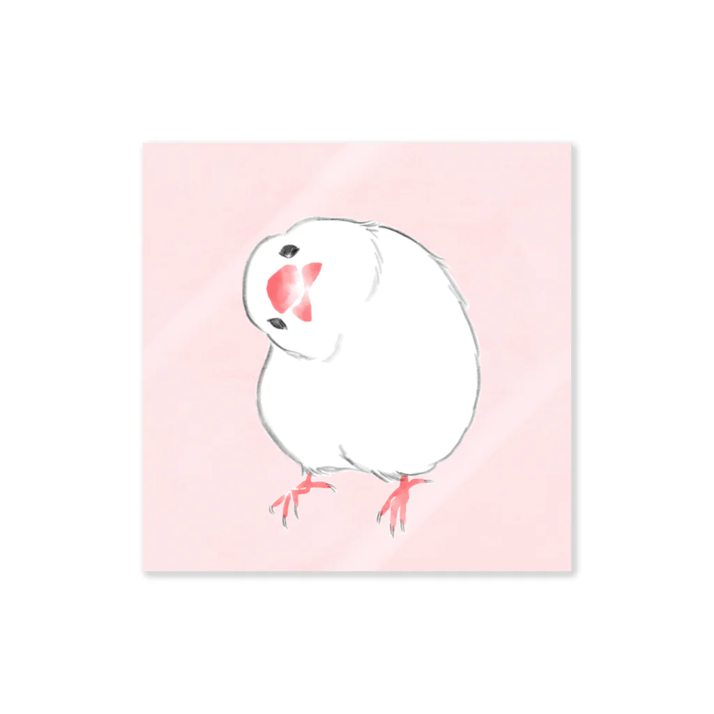  はらだかおり |  Kaori Haradaの首をかしげる白文鳥 Sticker