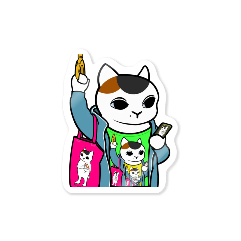 カレーゴハンナー  CURRYGOHANNERのドロステの猫 Sticker
