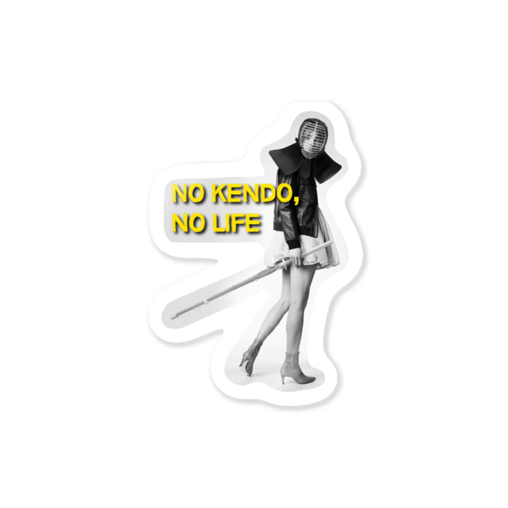 YANOのお店のNO KENDO，NO LIFE ステッカー