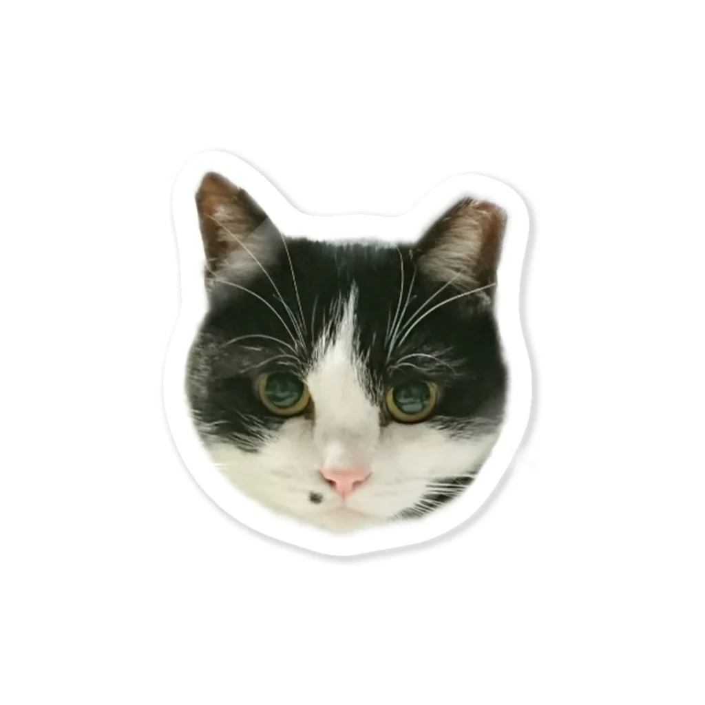 胸毛ハート猫の真ん丸さしみ Sticker