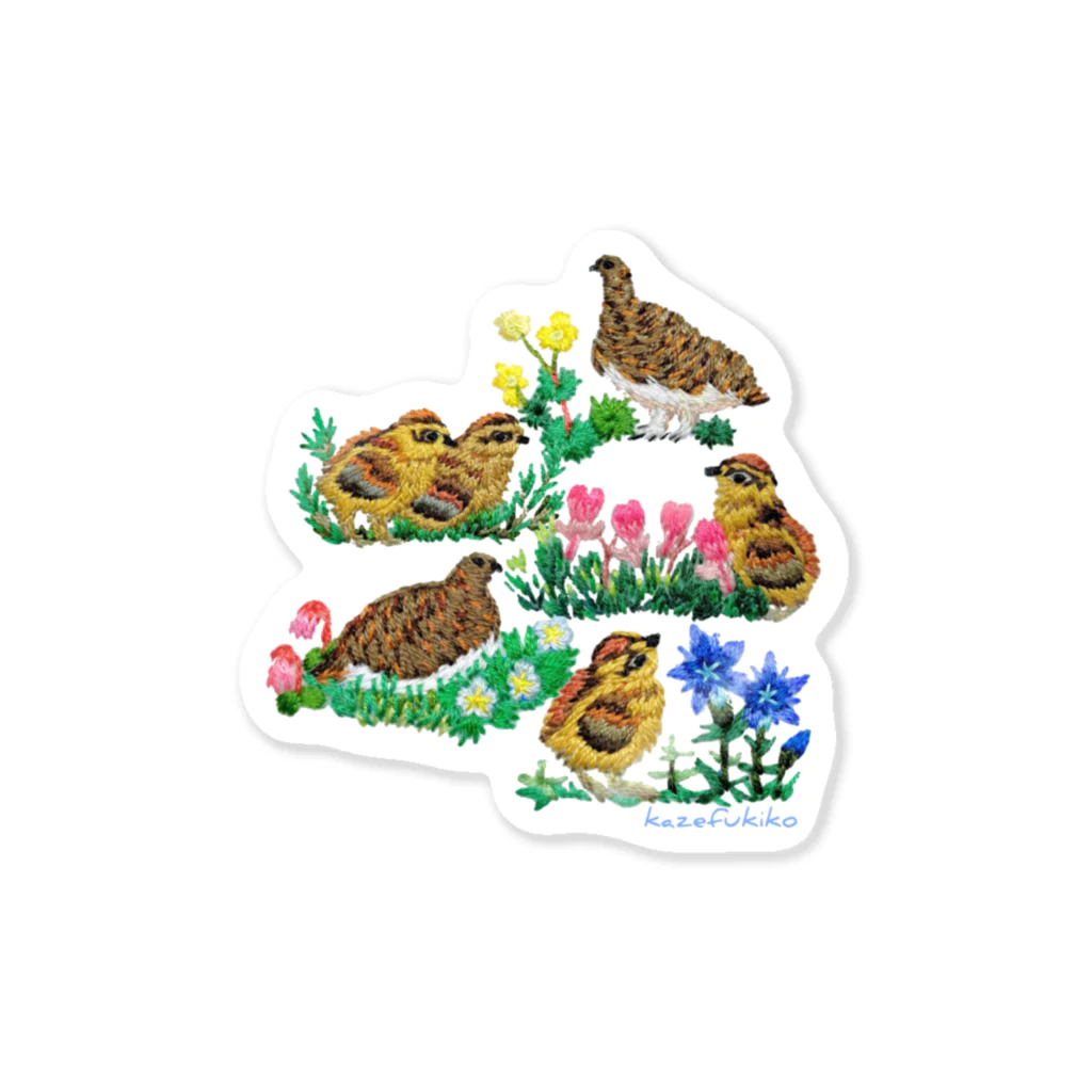 kazefukikoの雷鳥と高山植物シリーズ Sticker