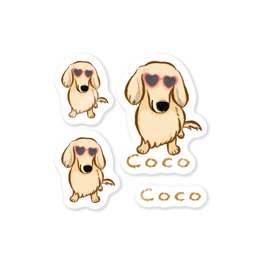ワンこよみ時々ネコの可愛いダックス COCO Sticker