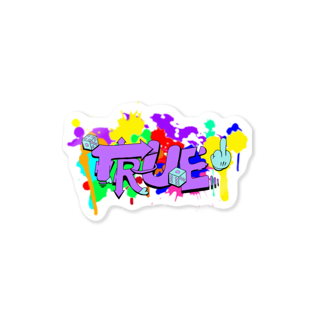 T.R.U.E.のT.R.U.E. street art logo ステッカー