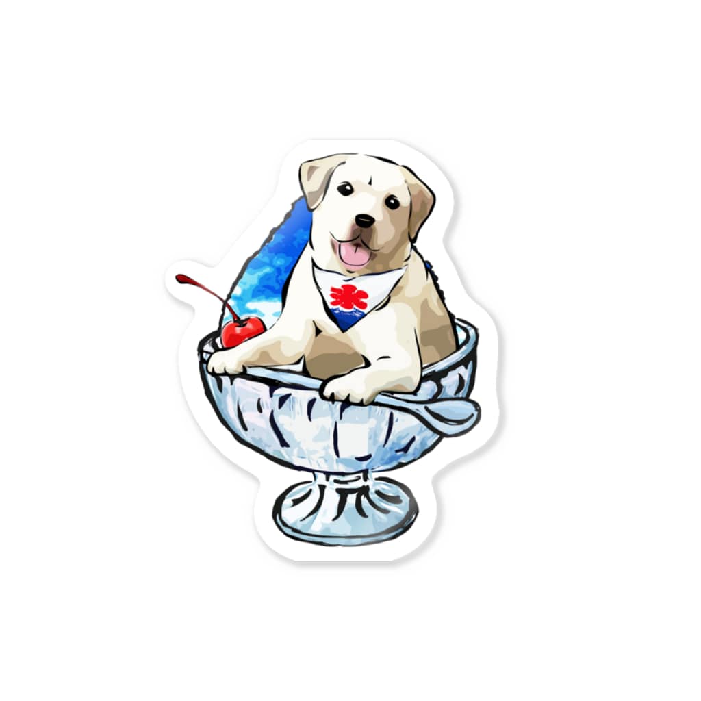 かき氷犬 ブルーハワイ ラブラドールレトリバー Sticker By 犬グッズの店しえるぶるー Cielblue Suzuri