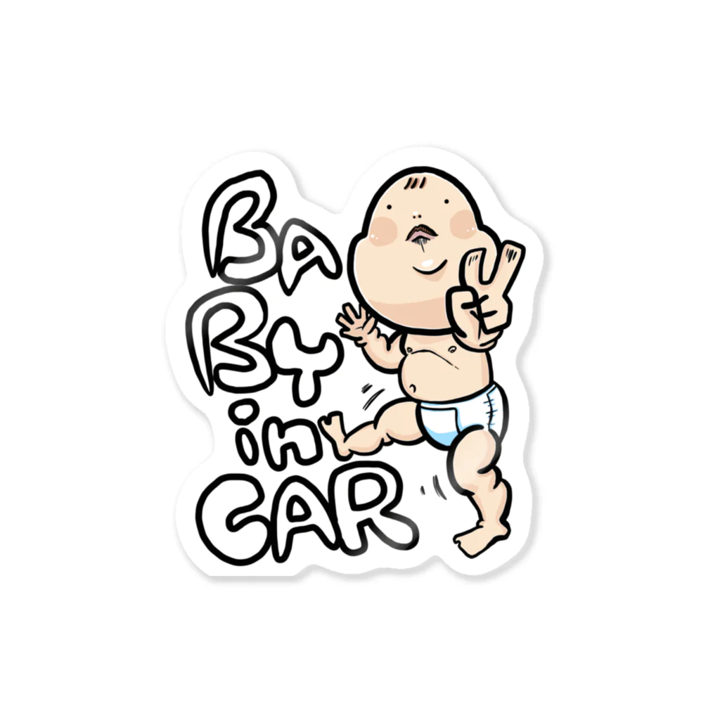 萩乃工房のもっちりBaby in Car Sticker