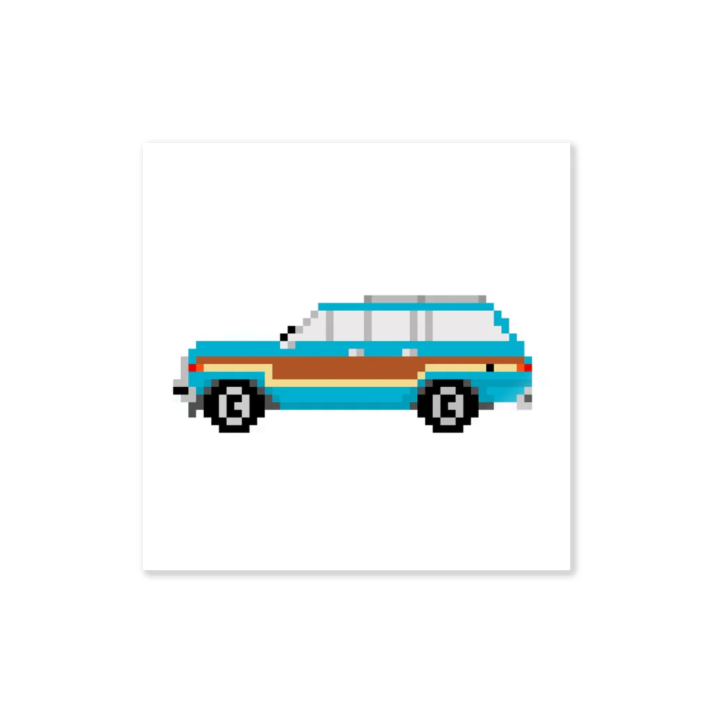 ふろあがり虫描きのアメリカンな車(ターコイズブルー) Sticker