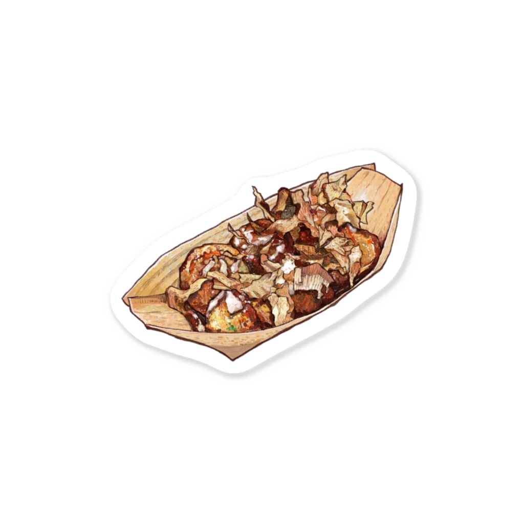 MOMOWORKの築山さん家のたこやき屋さんコラボ_B Sticker