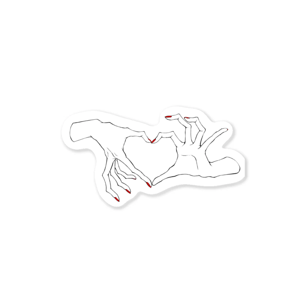 明墨のHandsign_HEART_1A Sticker