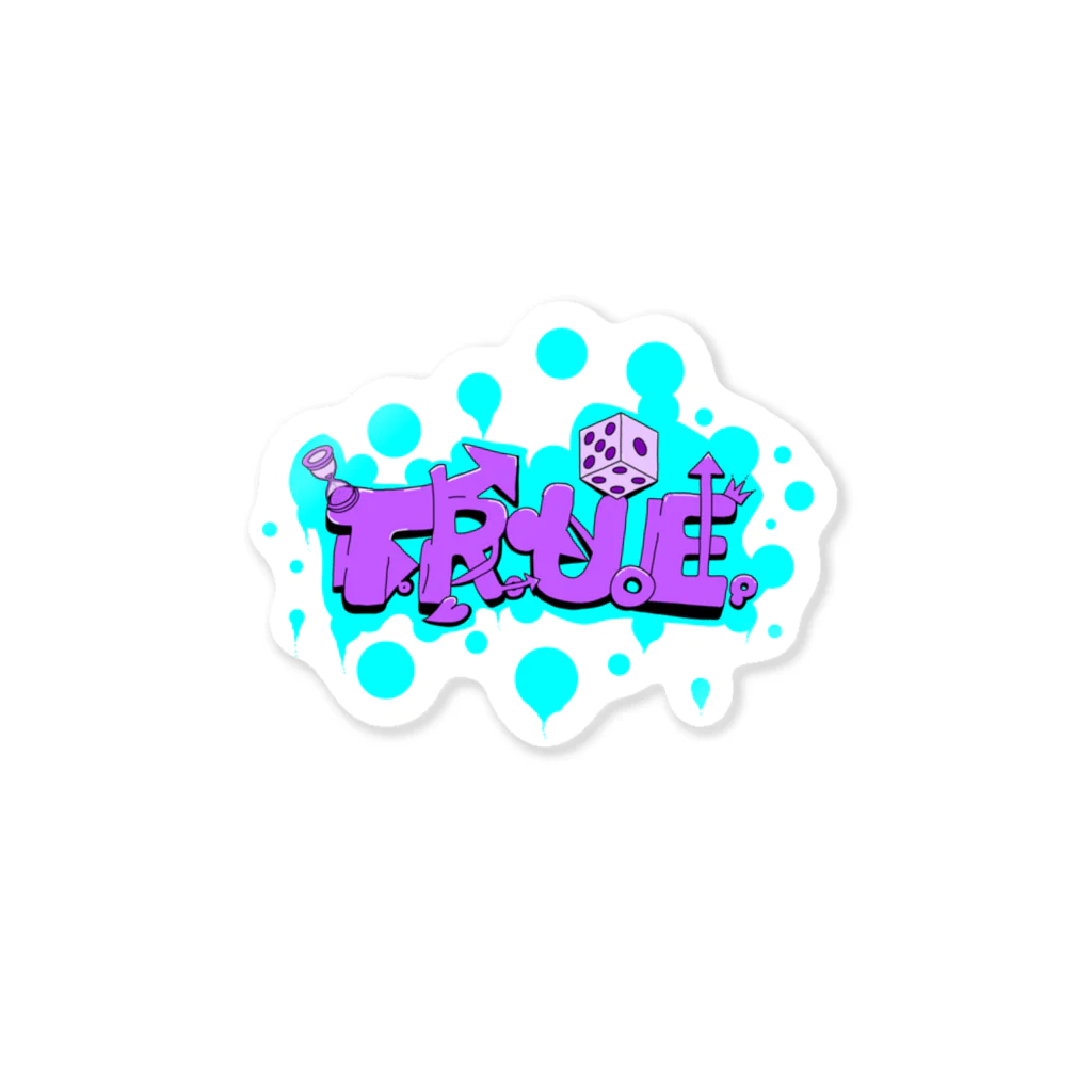 T.R.U.E.のT.R.U.E. street logo ステッカー
