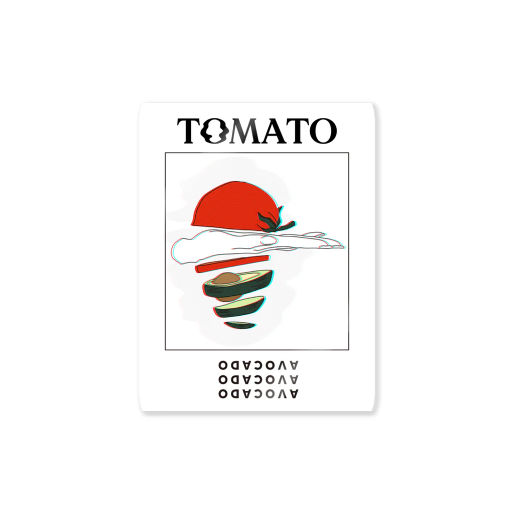 きゃなみのイラストグッズのTOMATO or AVOCADOステッカー ステッカー