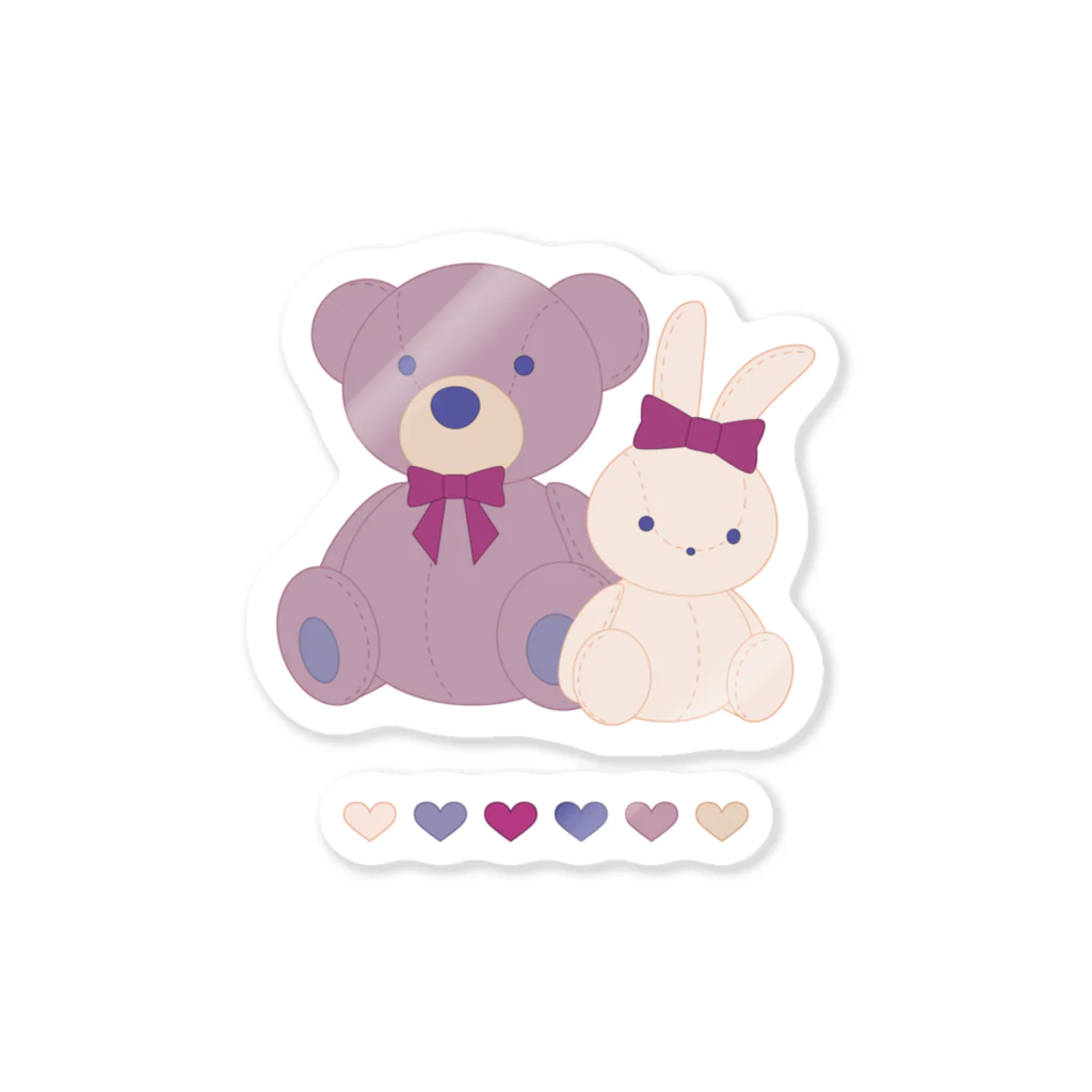 Ruby Candyのクマとうさぎのぬいぐるみ Sticker