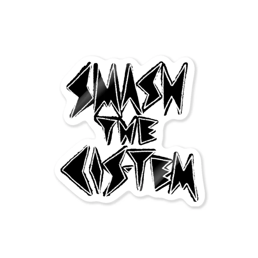 fox fox foxのSMASH THE CIS-TEM 黒 Sticker