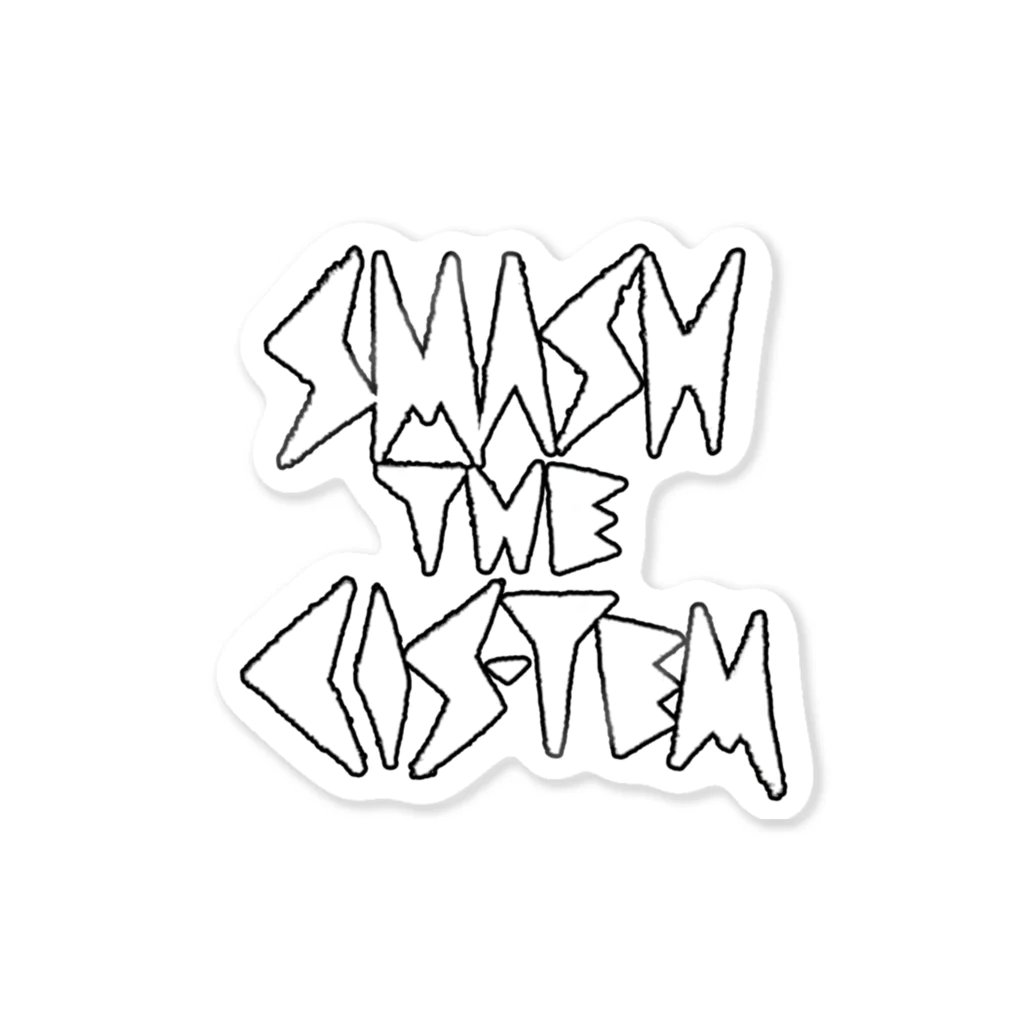 fox fox foxのSMASH TEH CIS-TEM 白 Sticker