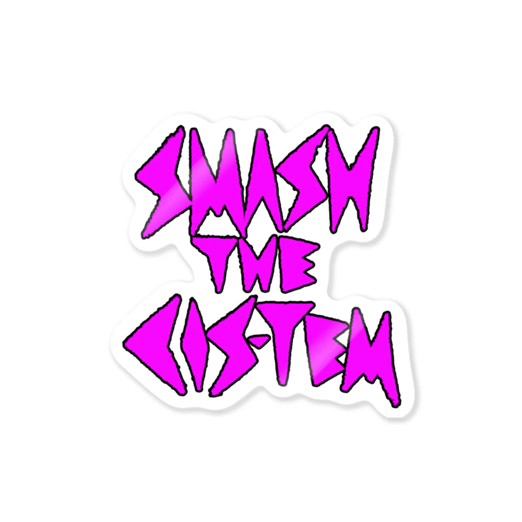 fox fox foxのSMASH TEH CIS-TEM ピンク Sticker