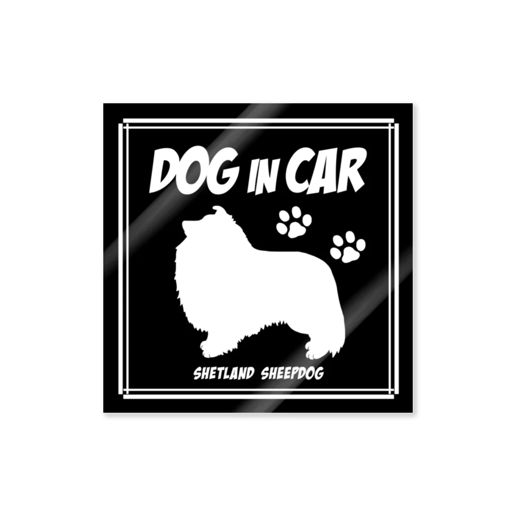 こてつ日誌のシェルティ【DOG IN CAR】 ステッカー