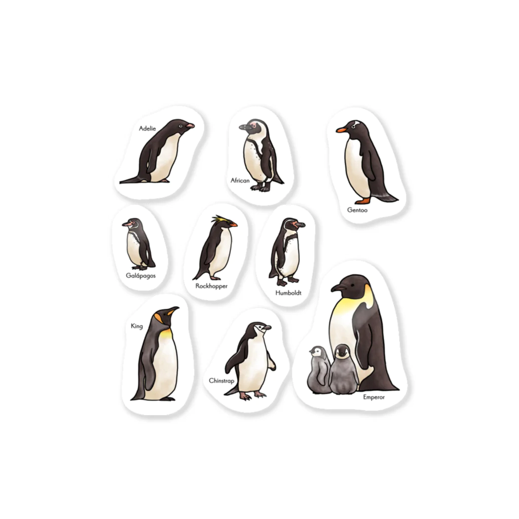 huroshikiのペンギンだらけ バラ Sticker