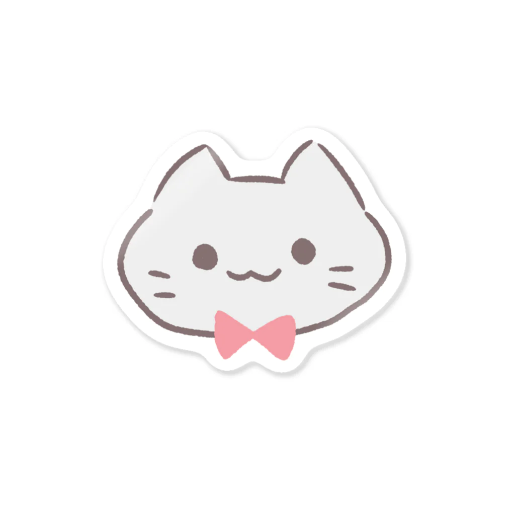 UTたこやきのshopのりぼん猫 Sticker