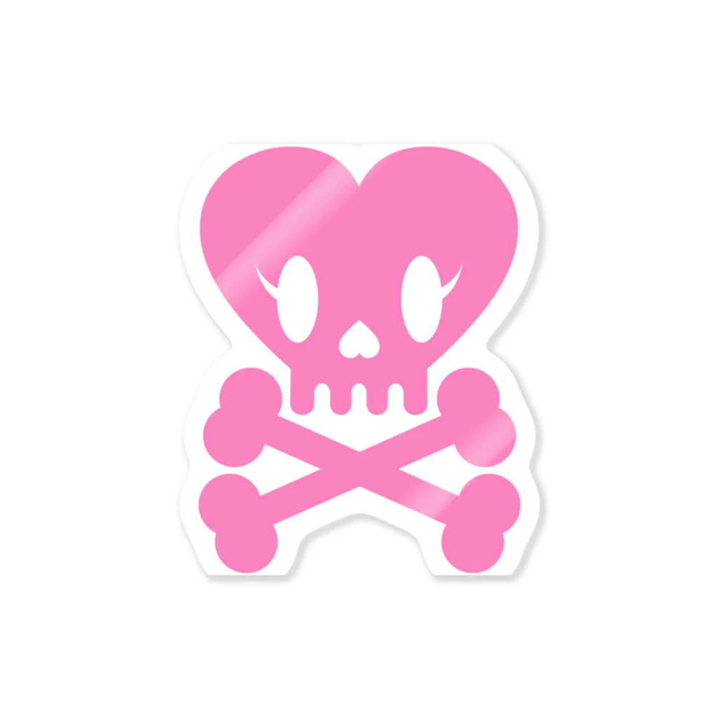 EMMATICのHEART SKULL PINK ステッカー