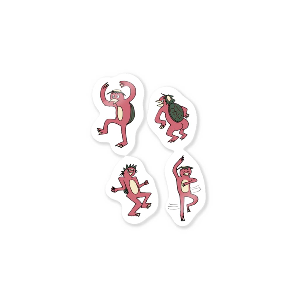 杜の魚のおどれカッパラパー（赤） Sticker