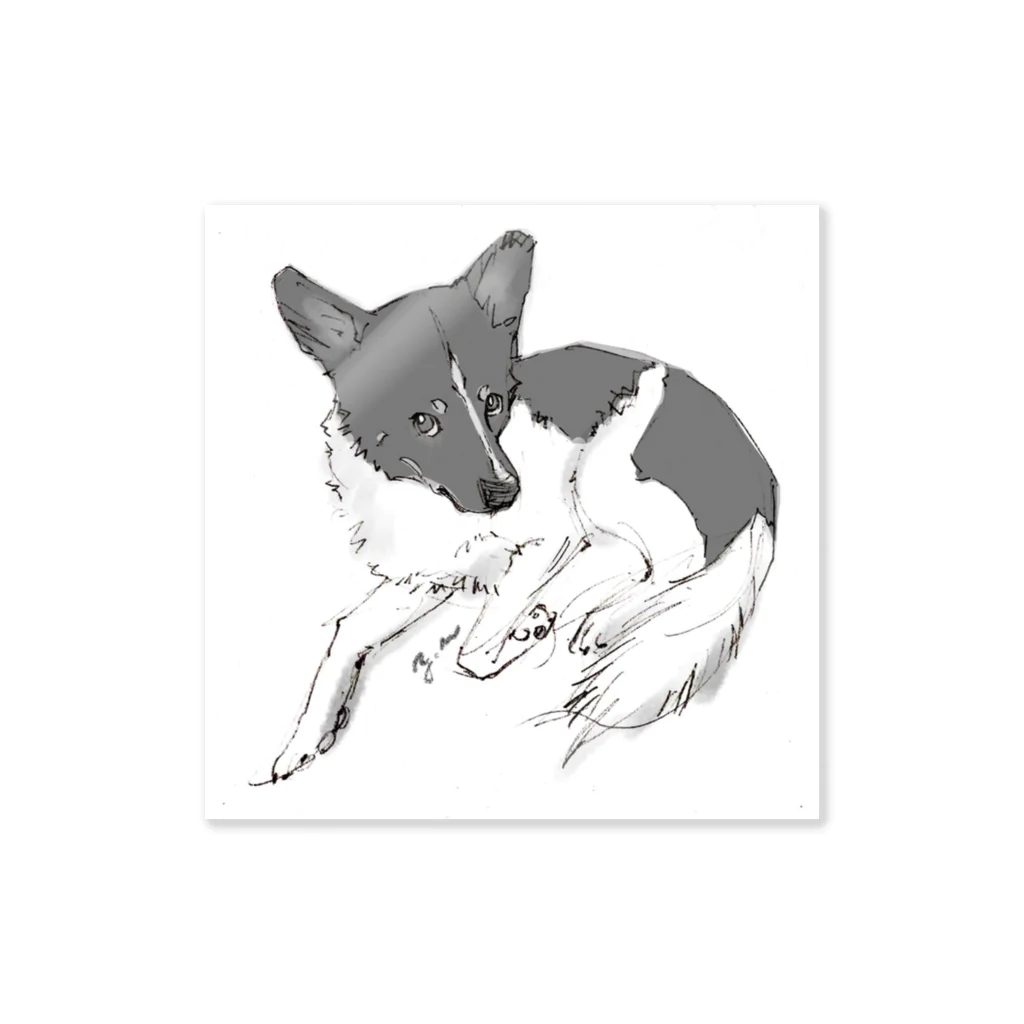 ガクピー堂の黒白雑種犬さん Sticker
