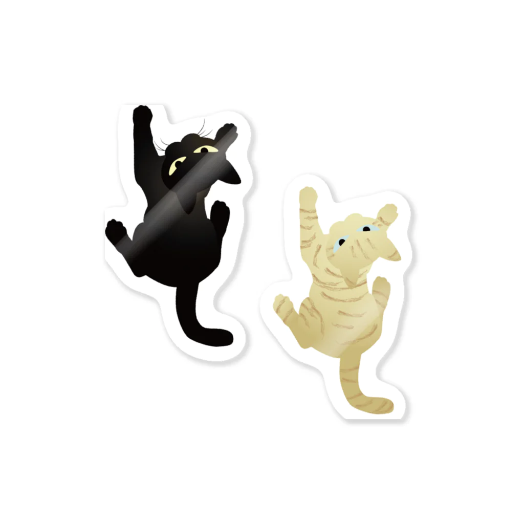 猫とやっし～ぃのアレコレの黒猫と茶トラちゃんシール ステッカー