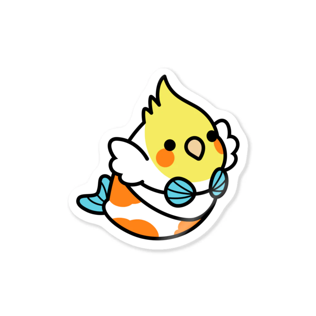 Cody the LovebirdのChubby Bird マーメイドになったオカメインコ Sticker