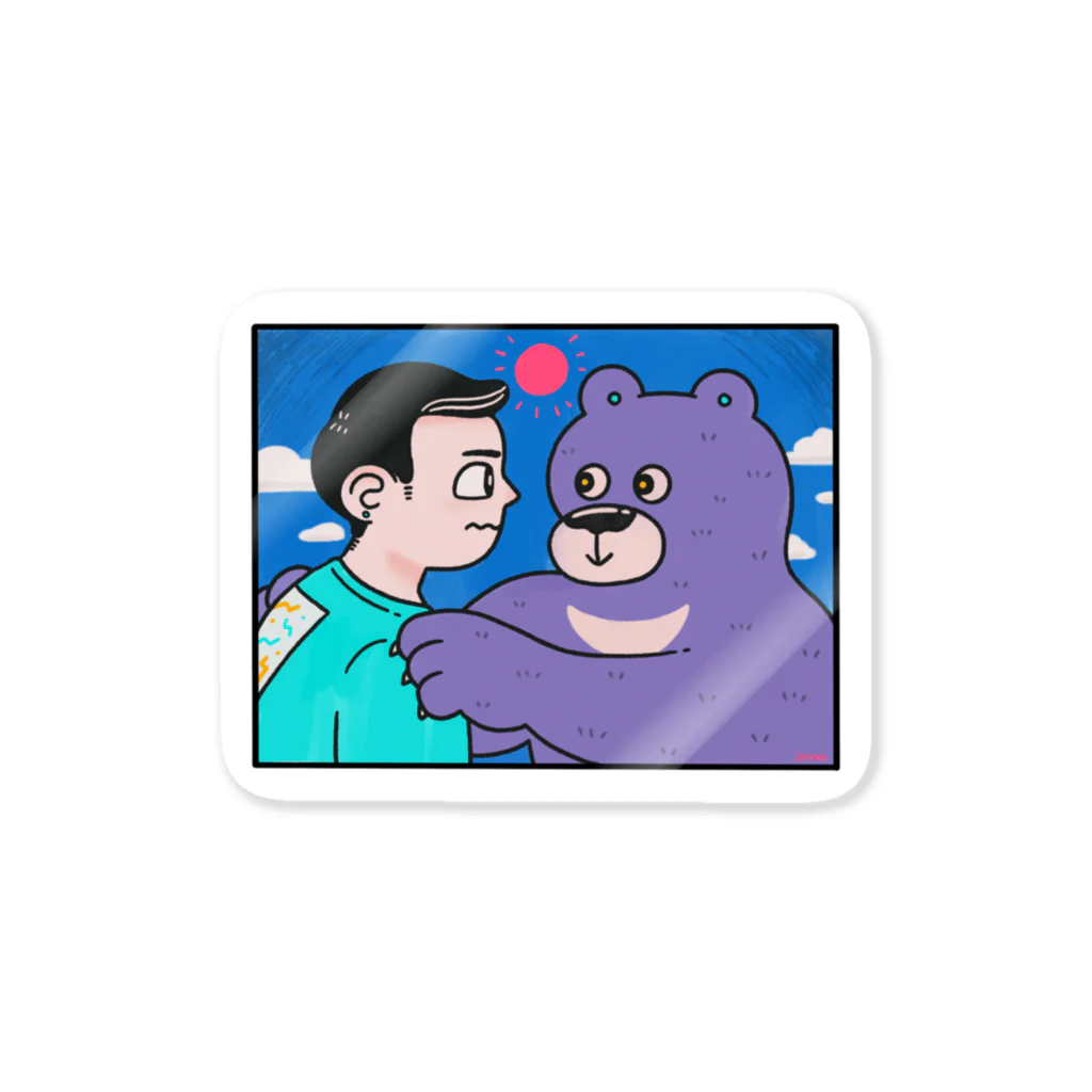 SANNO CREATIONSのBEAR MEETS BOY Sticker