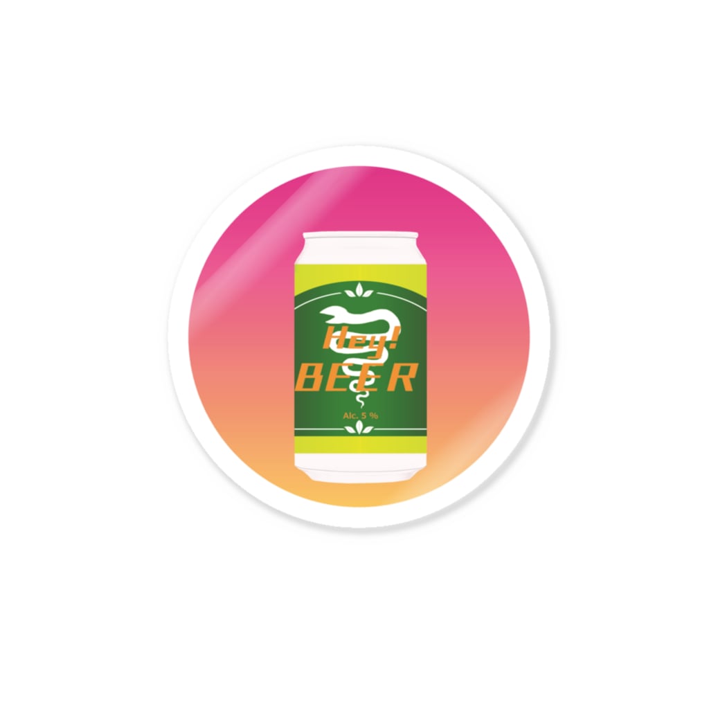 杜の魚のHey！BEER（ピンク） Sticker