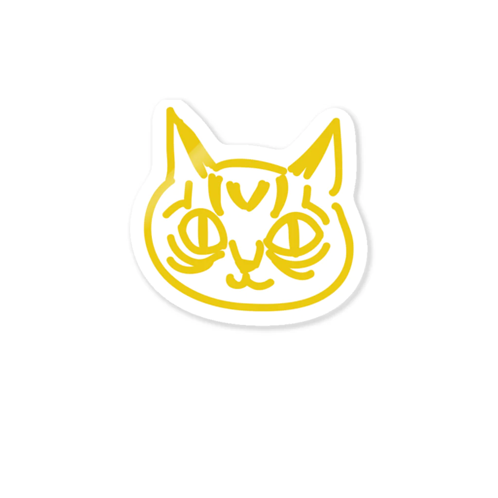 猫田の名刺の猫ちゃん（きんいろ風） Sticker