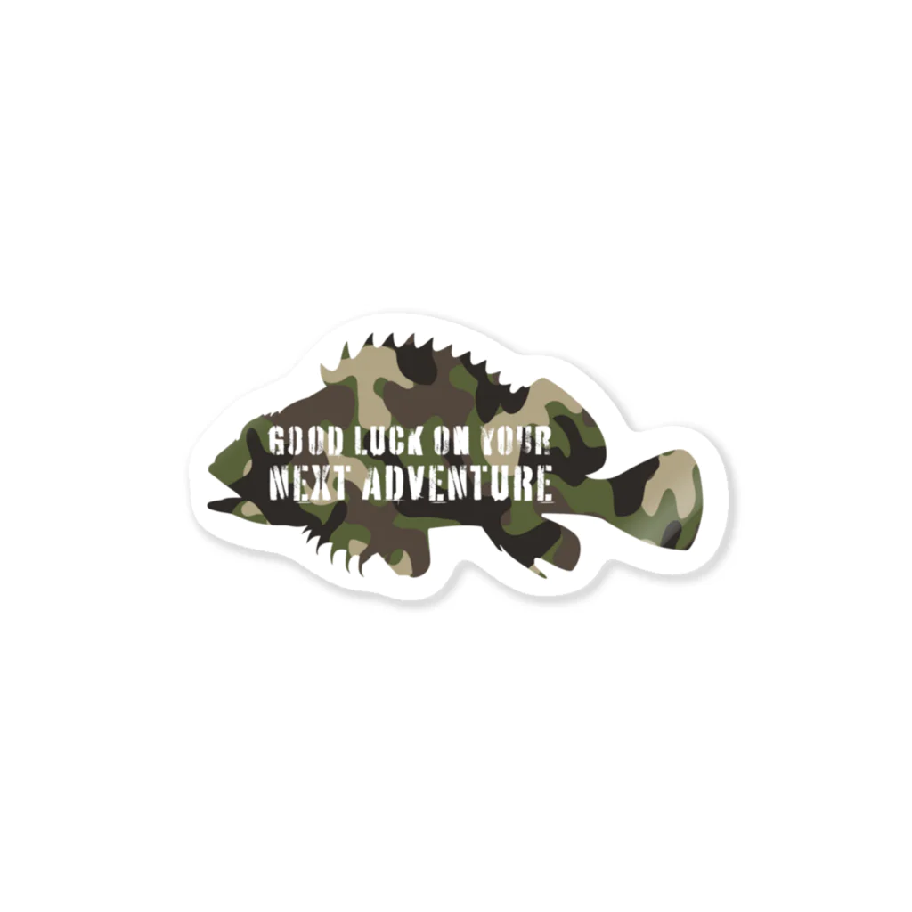 UROCO.Fishのカサゴのシルエットステッカー迷彩柄 Sticker