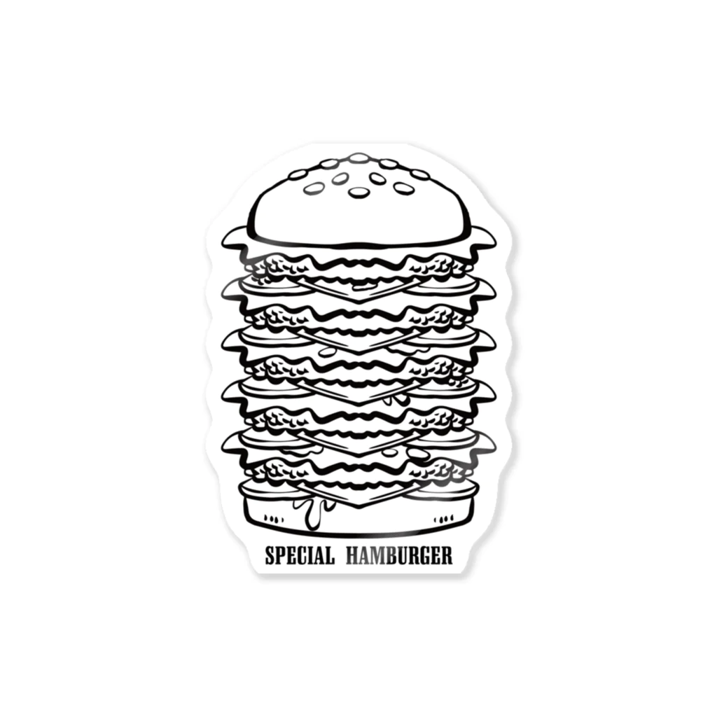 WhiteDesignのスペシャルハンバーガー ステッカー