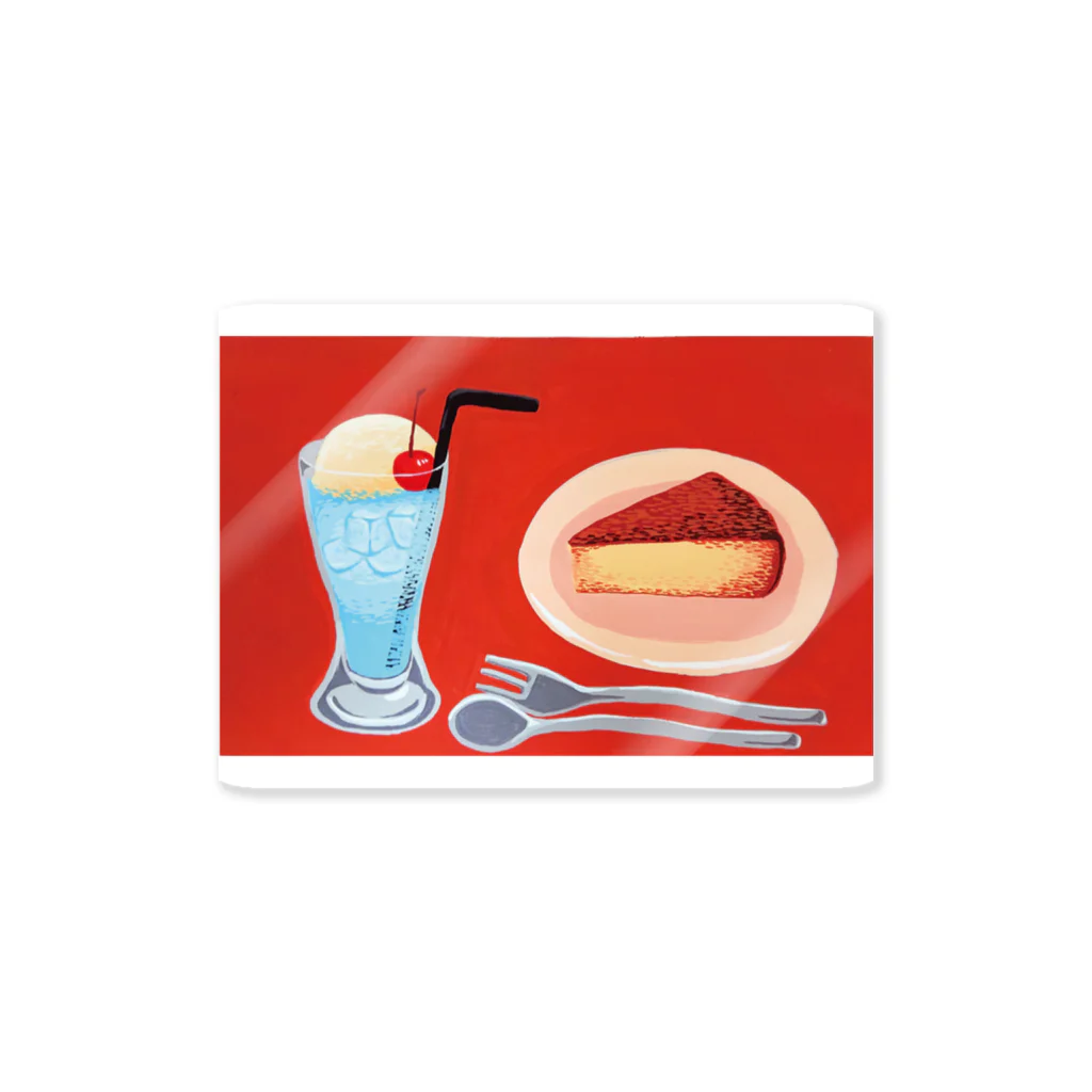 タミフルのケーキとクリームソーダ Sticker