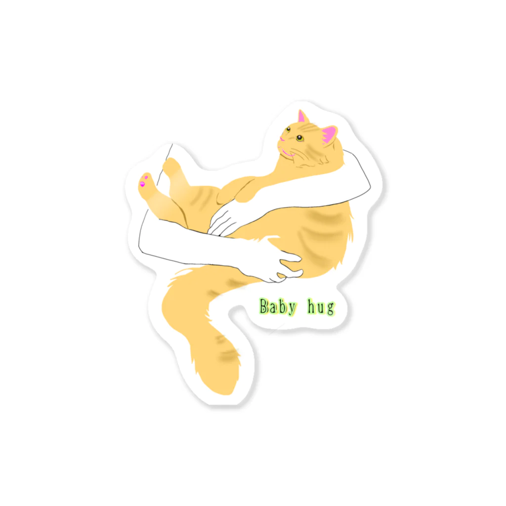 momolove のBaby hug (長毛茶トラ猫) Sticker