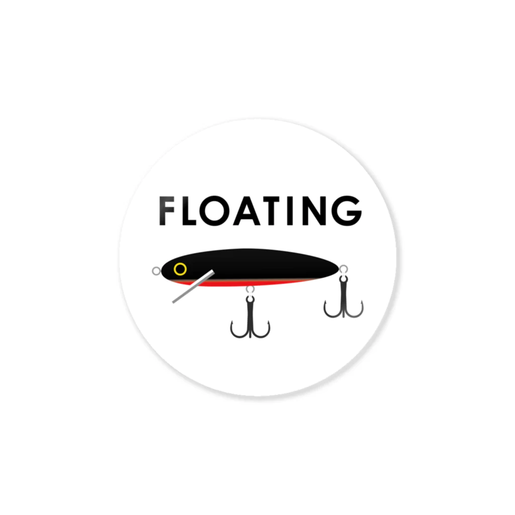 FISHING without FRIENDSのフローティングミノー / ブラック Sticker