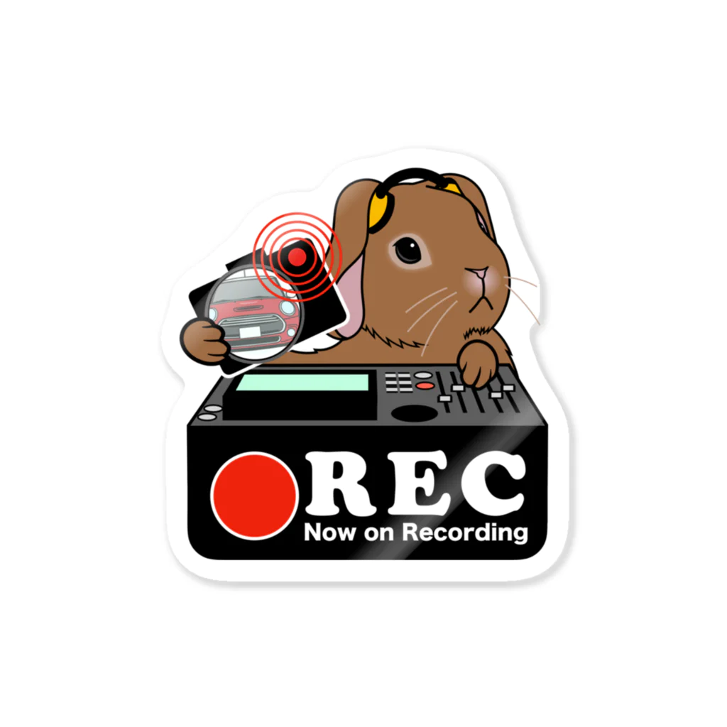 パグ PUG ぱぐ  OHMAI GALLERYのウサギ-2 グッズ ドラレコ ステッカー Sticker