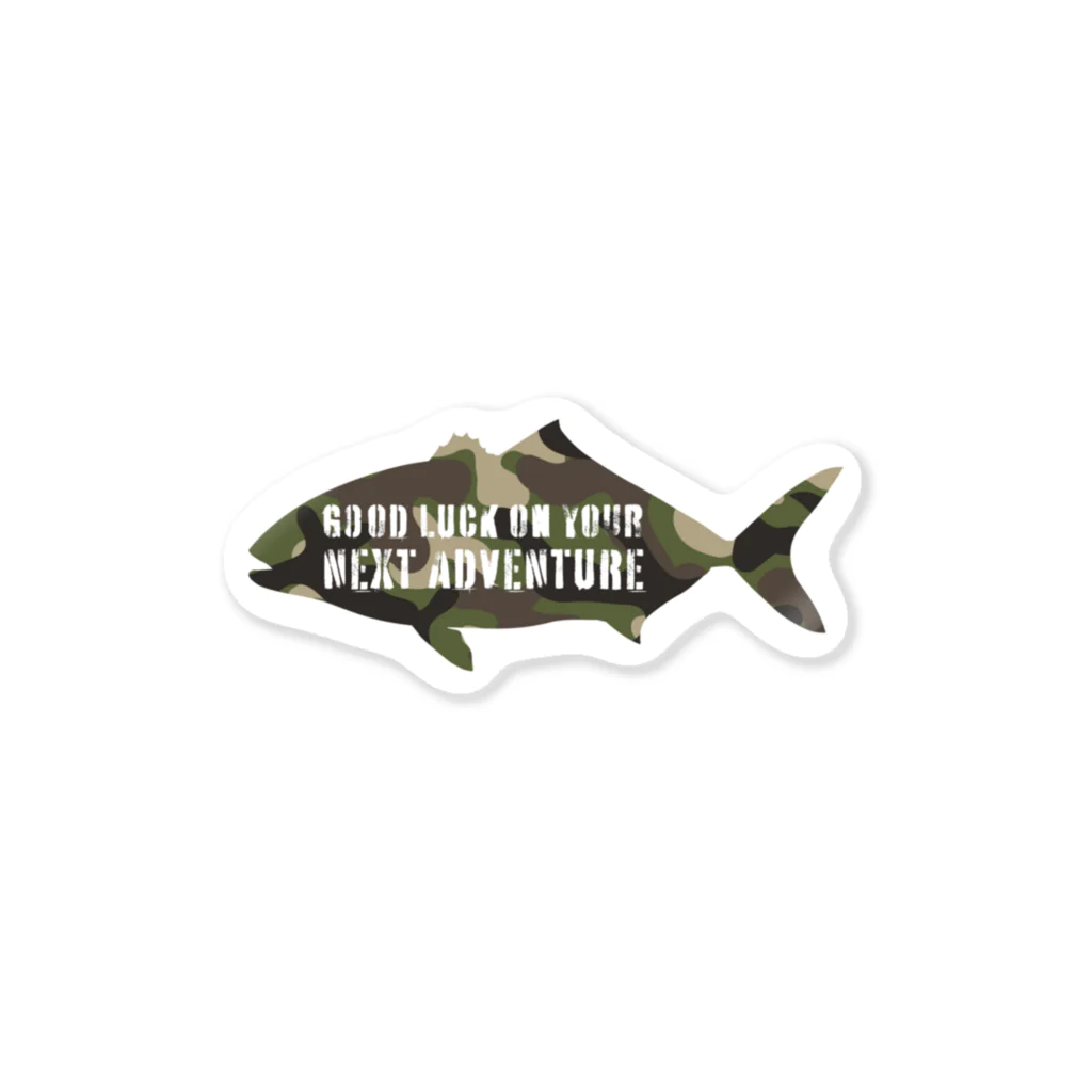 UROCO.Fishのカンパチのシルエットステッカー迷彩柄【フィッシングターゲットステッカー】 Sticker